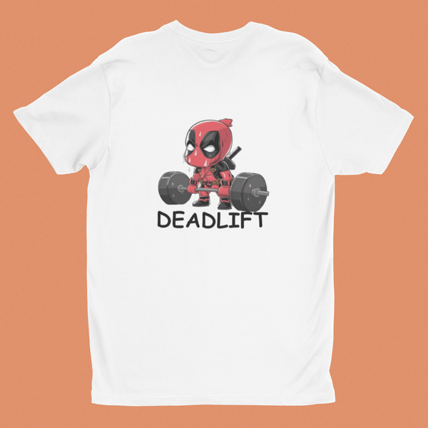Deadpool Deadlift White Tee
